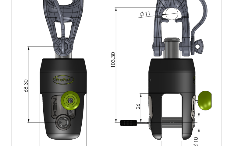 NEX2.5 emmagasineur emerillon MX flying sail furler swivel MX profurl