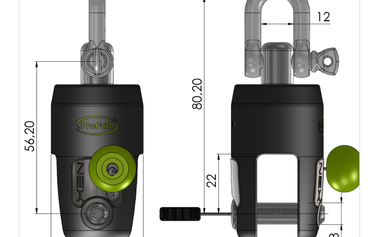 NEX1.5 emmagasineur emerillon manille flying sail furler swivel shackle profurl