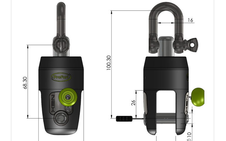 NEX2.5 emmagasineur emerillon manille flying sail furler swivel shackle profurl